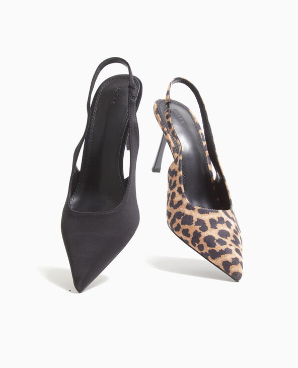 Escarpins bout pointu talon ouvert noir - Pimkie