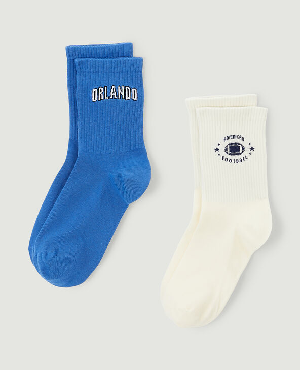 Lot de 2 paires de chaussettes bleu - Pimkie