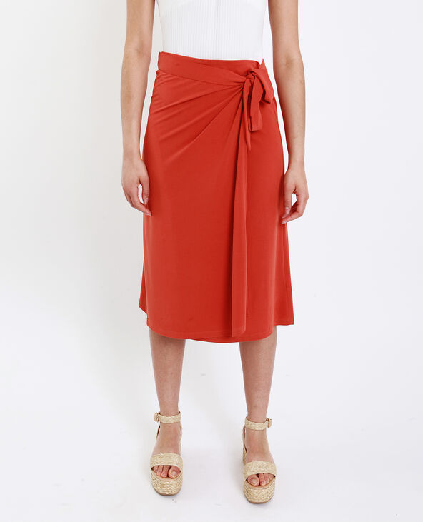 Jupe midi fluide marron - Pimkie