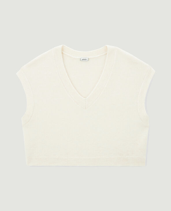 Pull sans manche cropped blanc - Pimkie