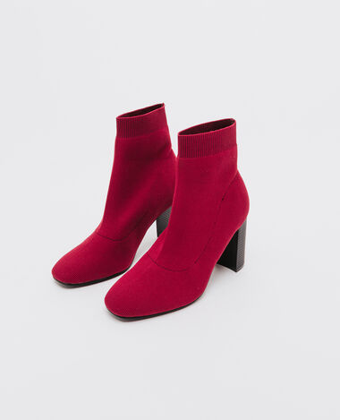 Boots élastiquées à talons bordeaux - Pimkie