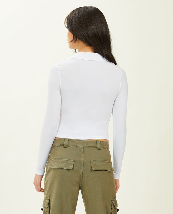 Top manches longues avec liens coulissants blanc - Pimkie
