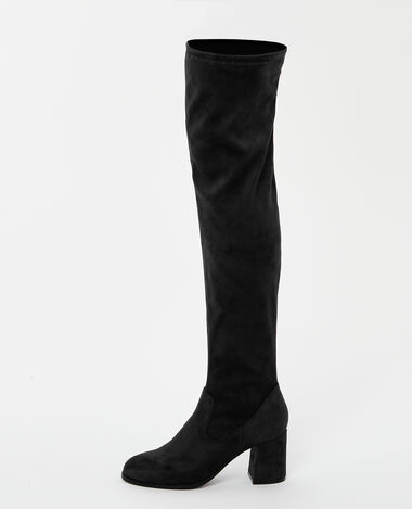 Cuissardes suédine à talons noir - Pimkie