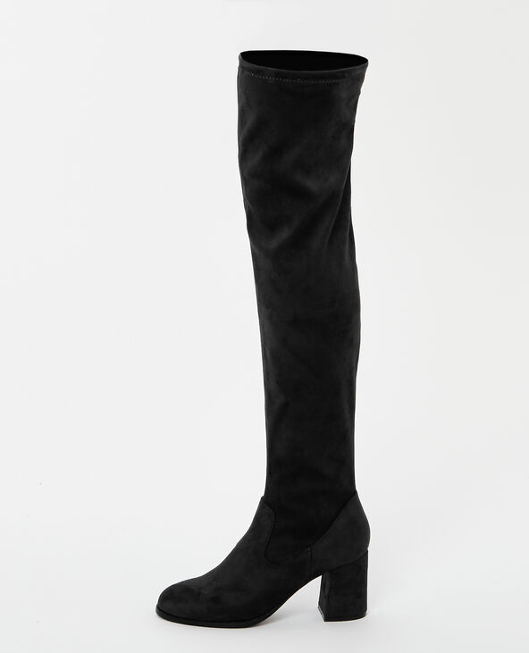 Cuissardes suédine à talons noir - Pimkie