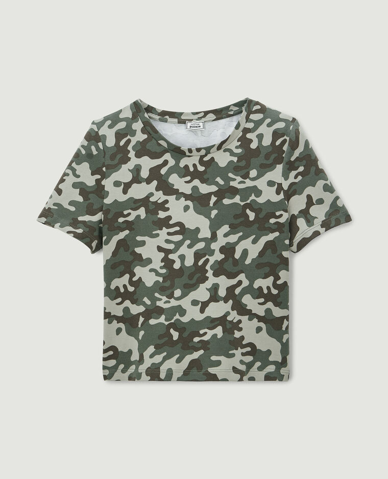 T-shirt cropped manches courtes camel - Pimkie