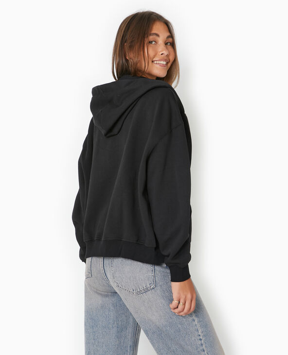 Sweat zippé avec capuche noir - Pimkie