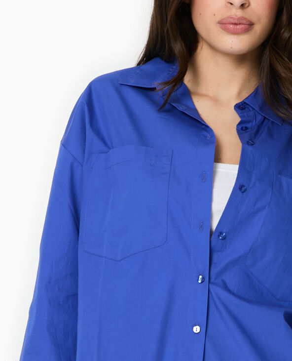 Chemise oversize avec poches bleu électrique - Pimkie