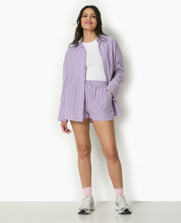 Chemise oversize à carreaux bleu marine - Pimkie