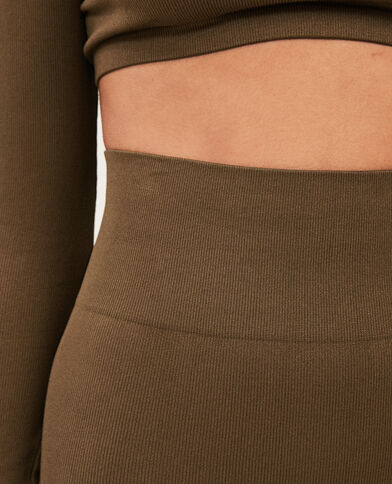 Legging en maille côtelée sans couture vieux rose - Pimkie