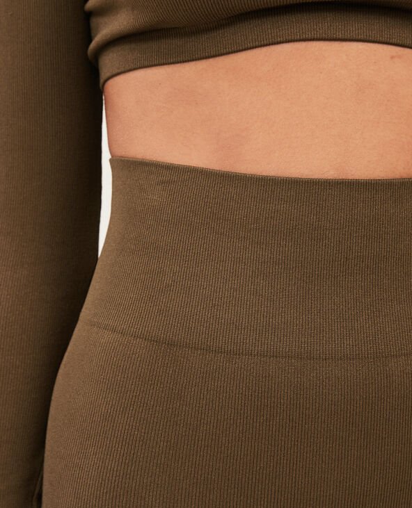 Legging en maille côtelée sans couture marron - Pimkie
