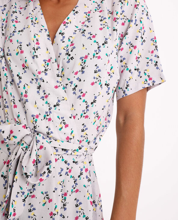 Combishort à fleurs violet - Pimkie