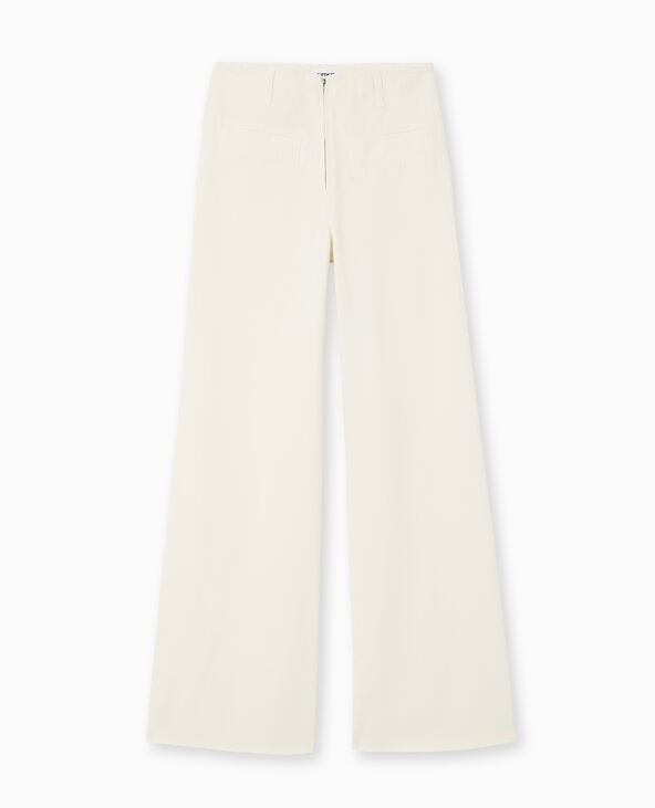 Jean droit taille haute fausses poches devant blanc - Pimkie
