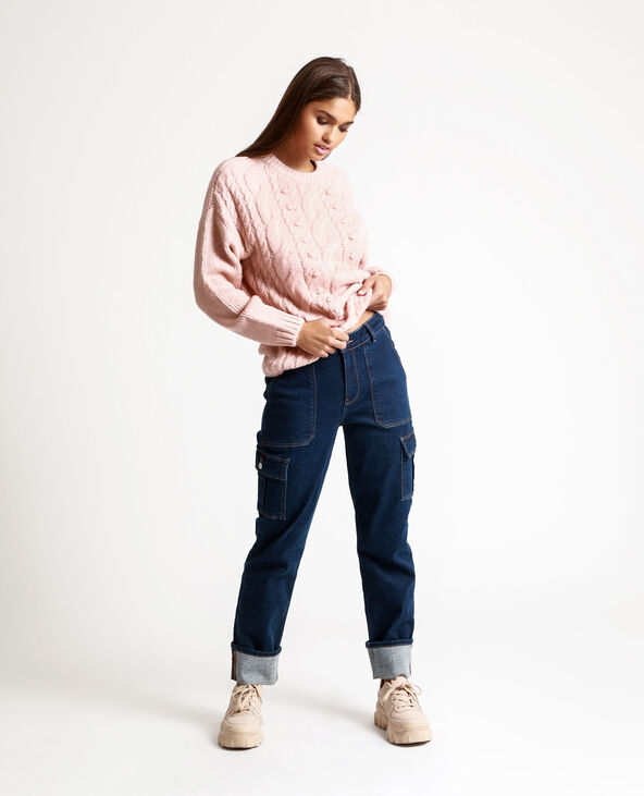 Pull torsadé rose chiné - Pimkie
