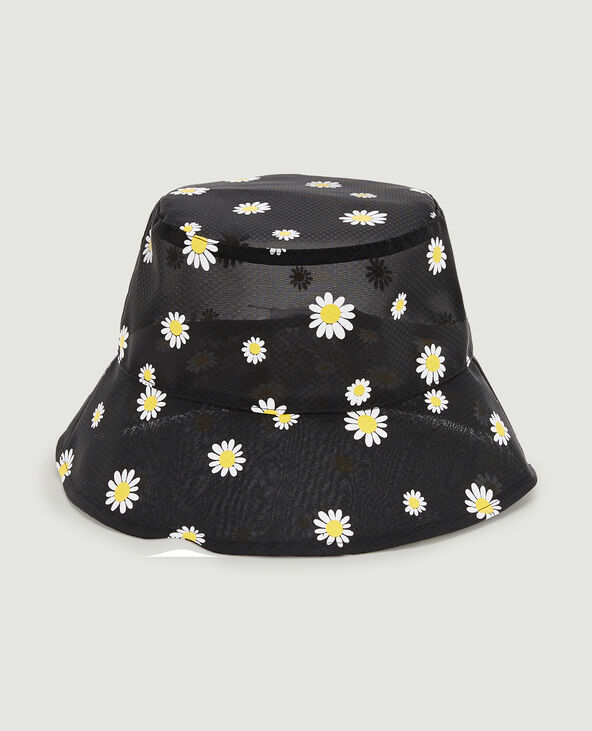 Bob matière transparente avec fleurs noir - Pimkie