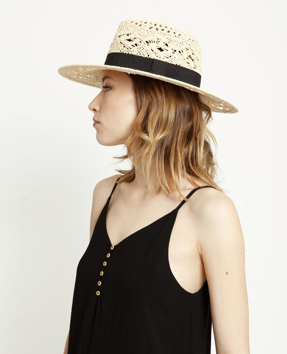 Chapeau en paille beige - Pimkie