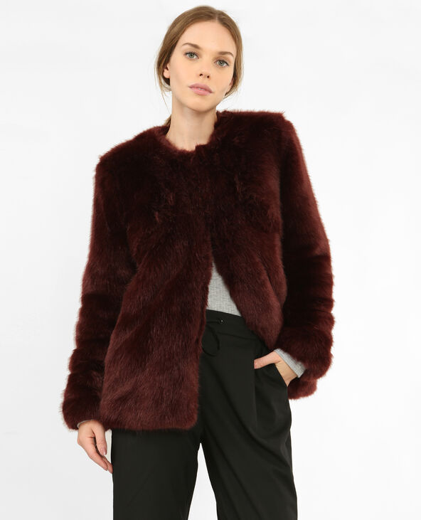 Manteau en fausse fourrure violet - Pimkie