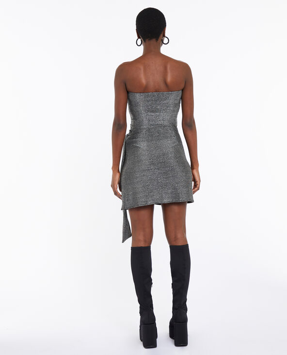 Jupe courte porte-feuille avec lurex argenté - Pimkie