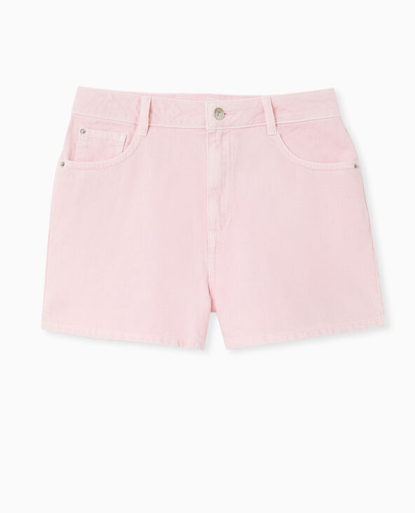 Short en jean taille haute rose - Pimkie