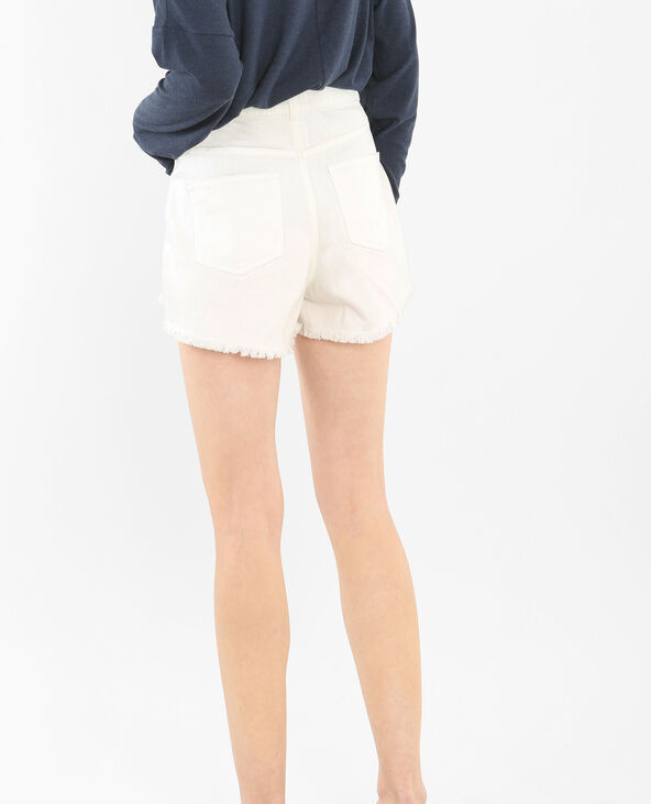 Short denim effiloché blanc - Pimkie