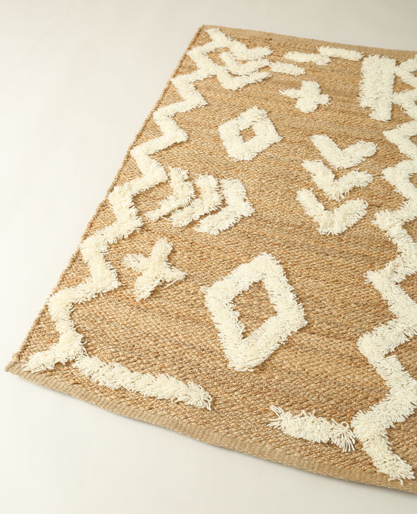 Tapis en jute à motifs beige - Pimkie