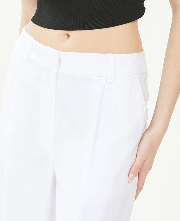 Pantalon large en toile fluide blanc - Pimkie