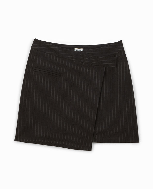 Jupe courte portefeuille gris foncé - Pimkie