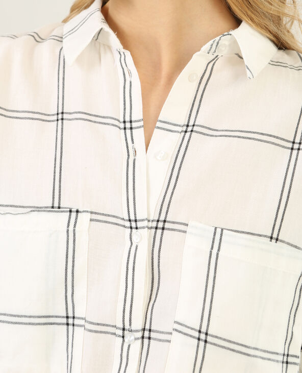 Chemise à carreaux blanc - Pimkie