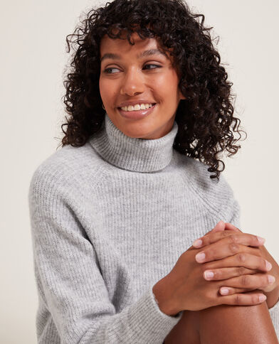 Robe pull à col roulé gris chiné - Pimkie