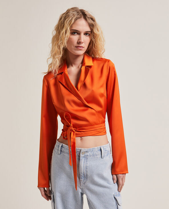 Chemise cache-coeur orange - Pimkie