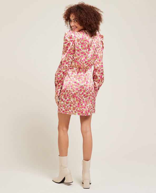 Robe courte tissu satiné blanc - Pimkie