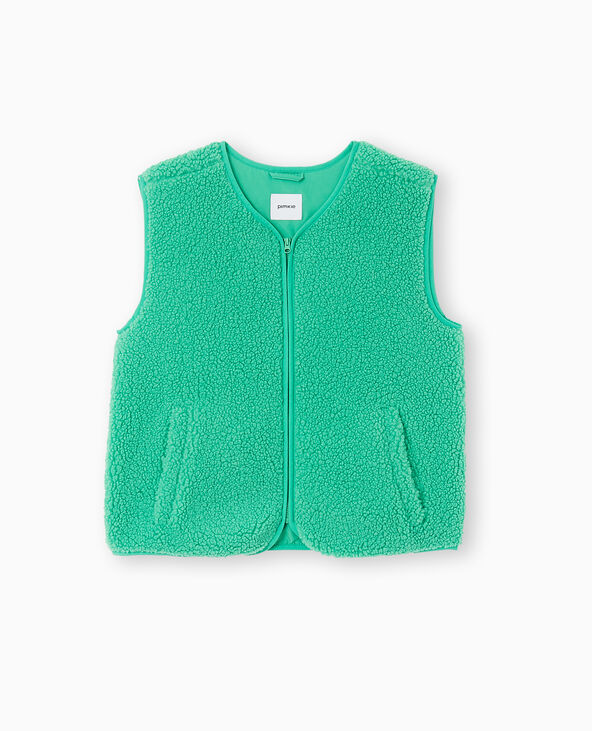 Gilet sans manches en sherpa effet mouton vert - Pimkie