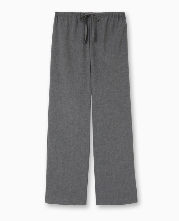 Pantalon droit taille élastiquée gris foncé - Pimkie