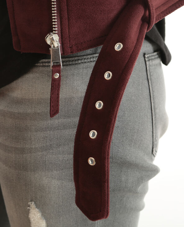 Veste suédine style motard violet - Pimkie