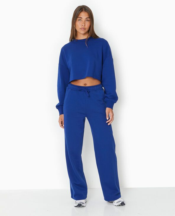 Pantalon de jogging large en molleton bleu marine - Pimkie