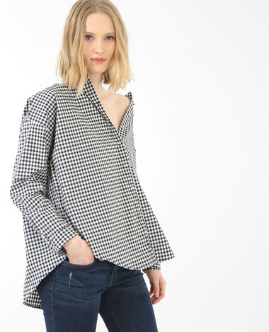 Chemise vichy ample noir - Pimkie