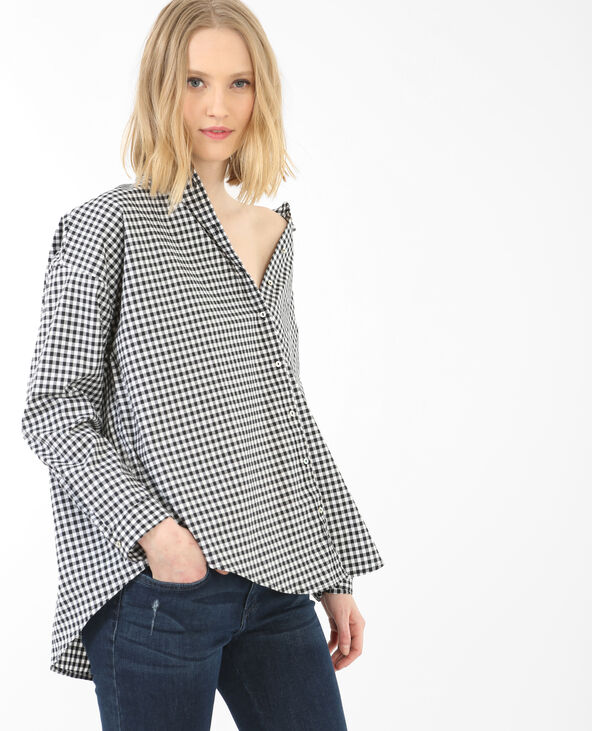 Chemise vichy ample noir - Pimkie