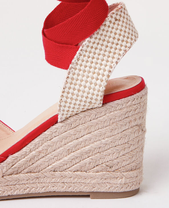 Espadrille compensee rouge clearance