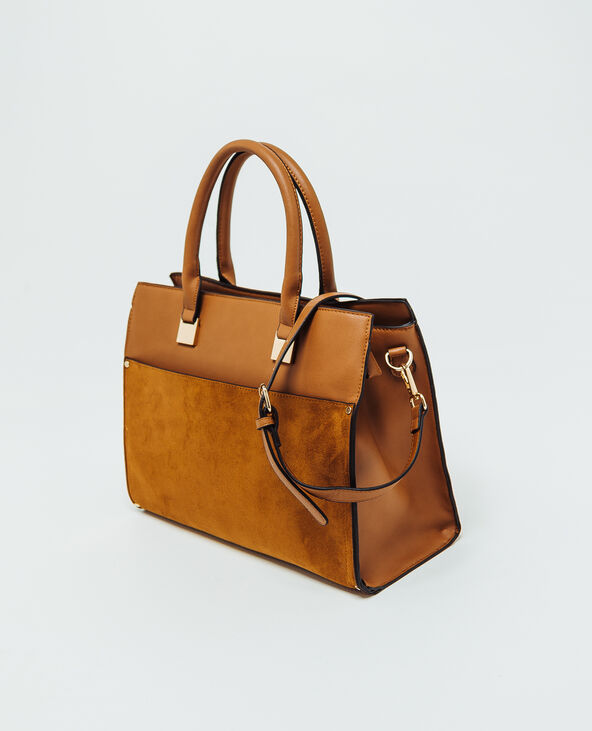 Sac cabas en faux cuir camel - Pimkie