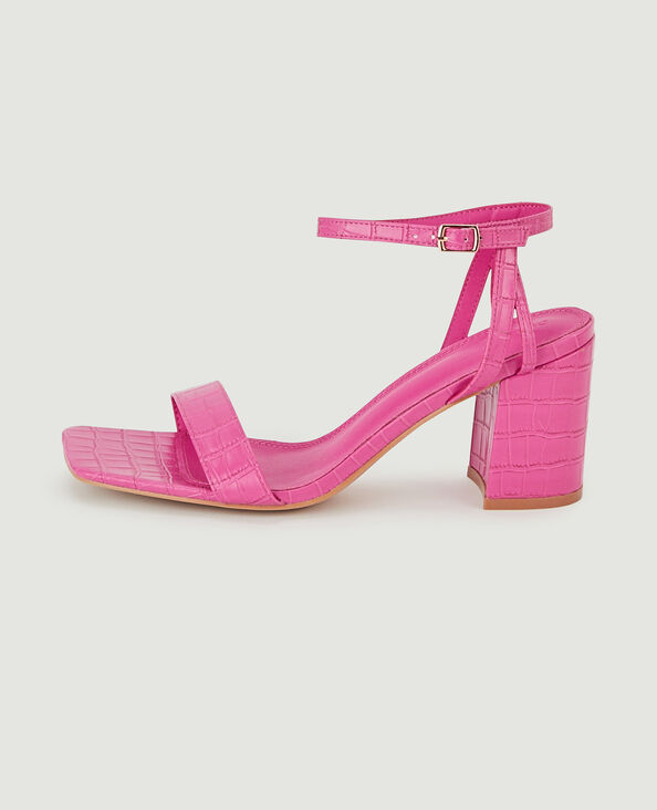 Sandales à brides effet croco rose - Pimkie