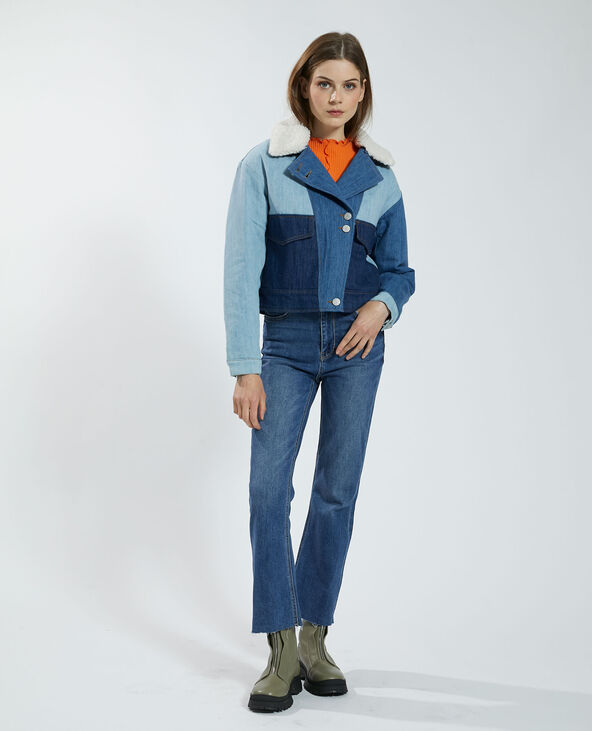Veste en jean store tricolore