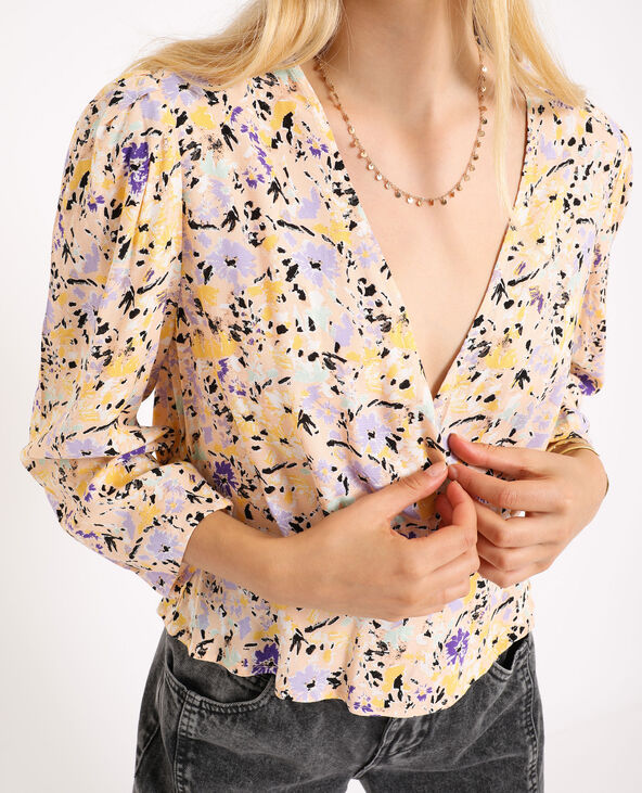 Blouse cache c ur fleurie