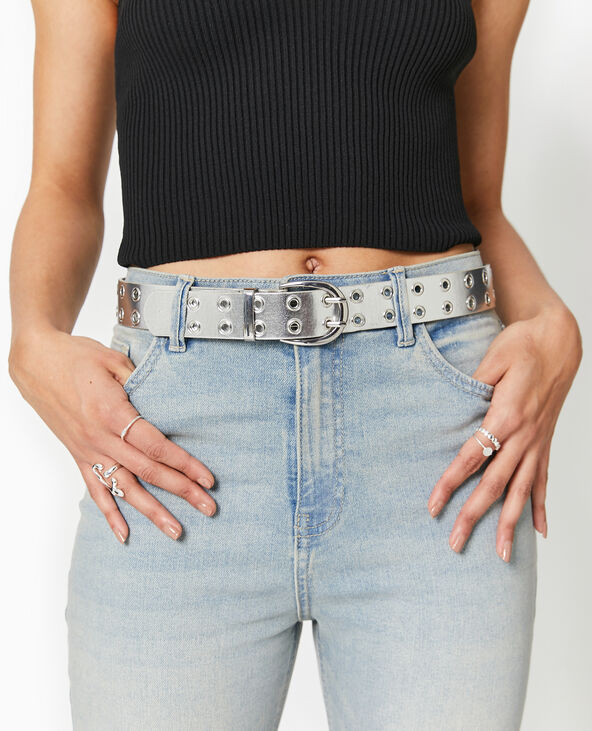 Ceinture avec œillets argenté - Pimkie
