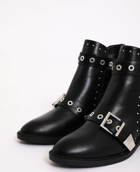 Boots plates entrouvertes noir - Pimkie