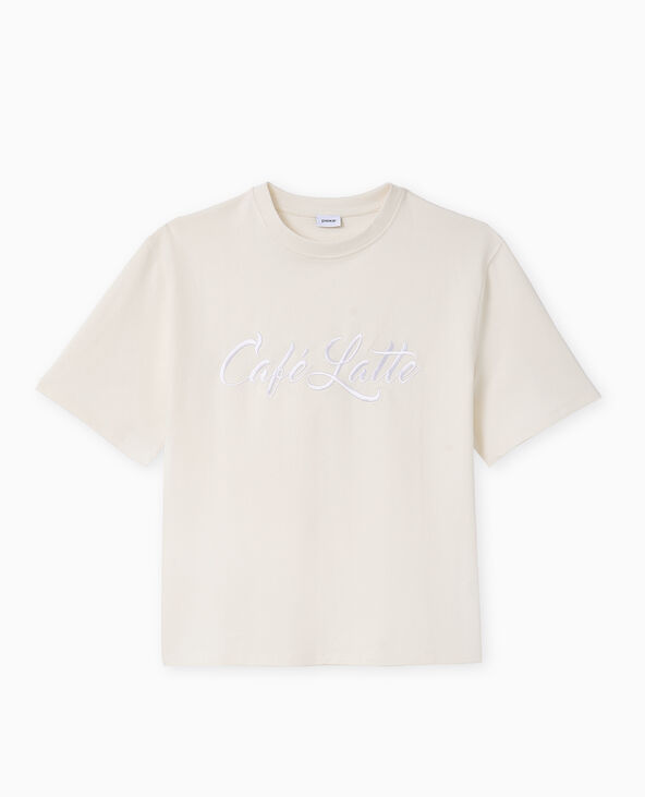 T-shirt épais avec broderie blanc - Pimkie