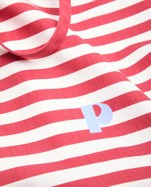 Grand totebag rayé rouge - Pimkie
