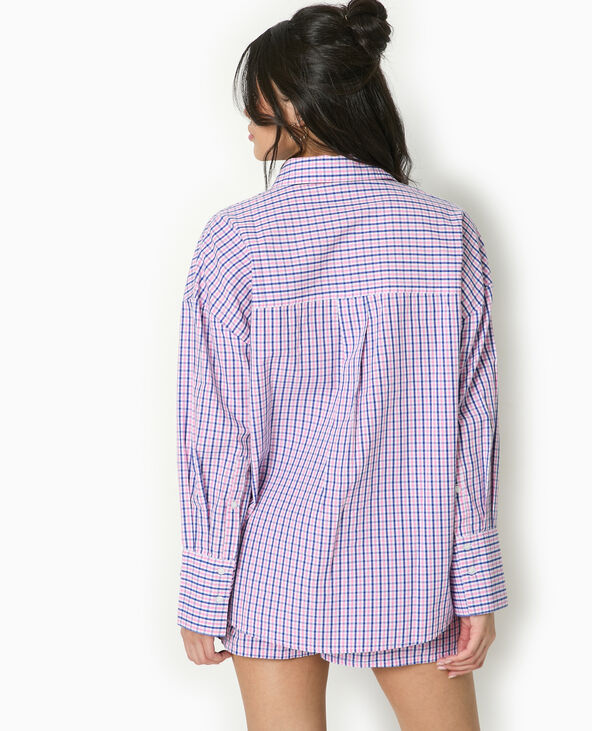 Chemise oversize à carreaux bleu marine - Pimkie
