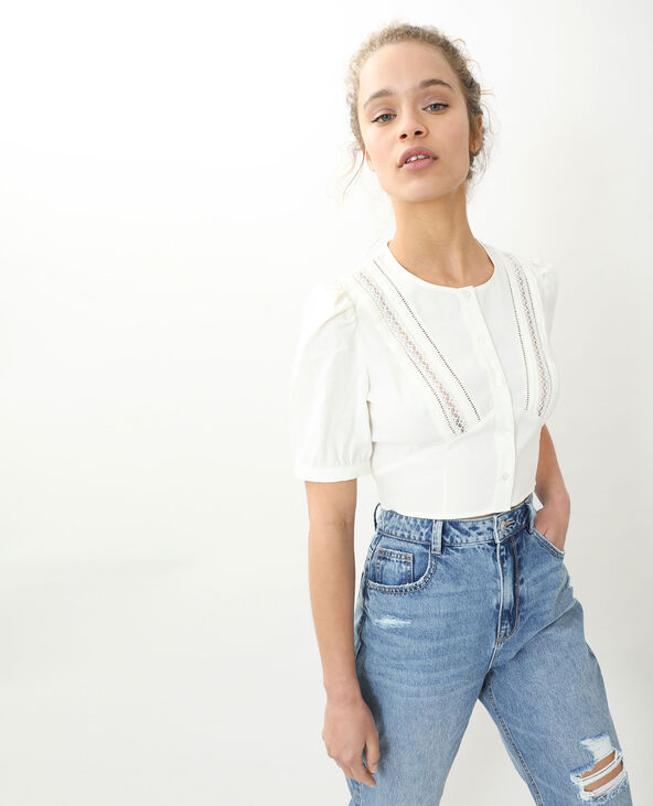 Chemisier court vintage blanc - Pimkie