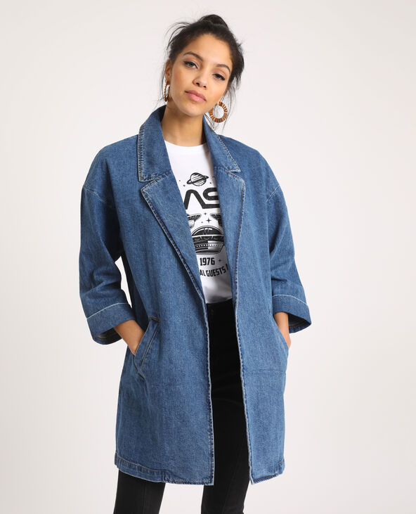 Manteau long en jean