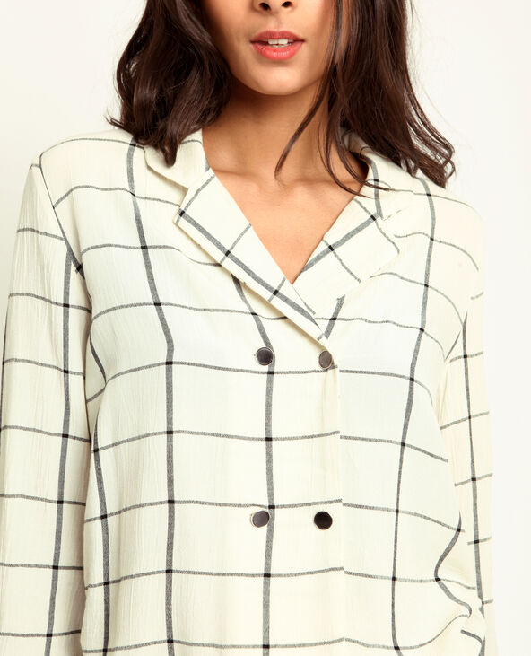 Chemise à carreaux blanc - Pimkie