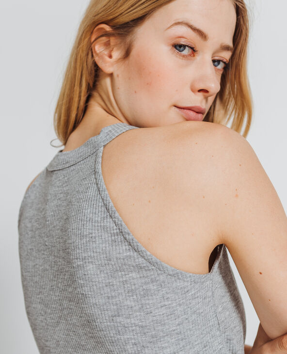 Crop top sans manches gris chiné - Pimkie